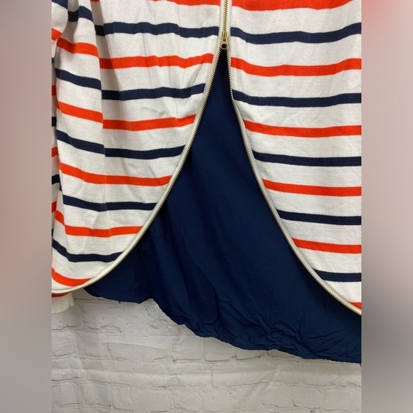 Crown & Ivy Sweater Womens White Blue Orange Striped Long Sleeve (READ) - Picture 6 of 8